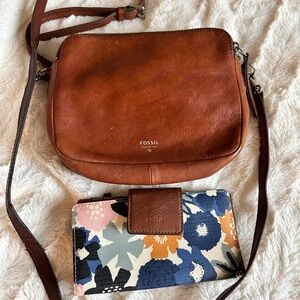 Fossil crossbody bag and wallet